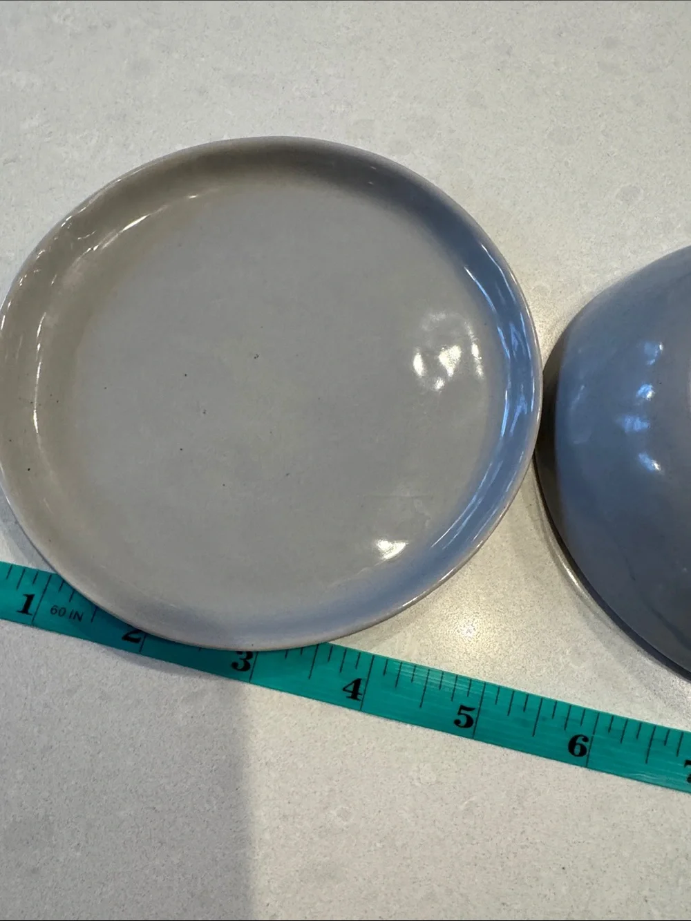 Crate&Barrel Light Gray Ceramic 2 Bowls and 1 Saucer Set